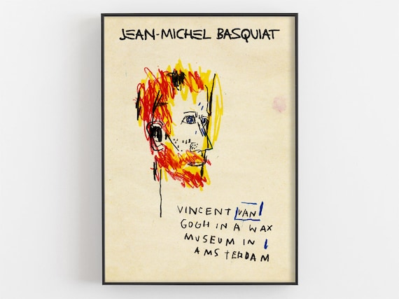 Jean Michel Basquiat Van Gogh Sketch Amsterdam Portrait Poster