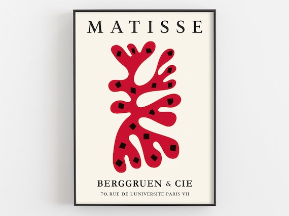 Henri Matisse Red Coral Organic Cut Out Berggruen Paris Gallery Poster