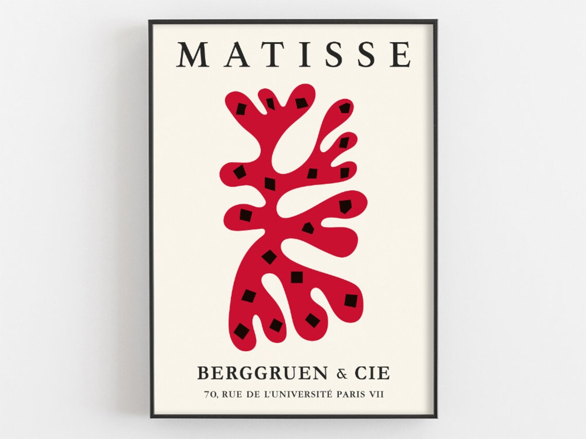 Henri Matisse Red Coral Organic Cut Out Berggruen Paris Gallery Poster