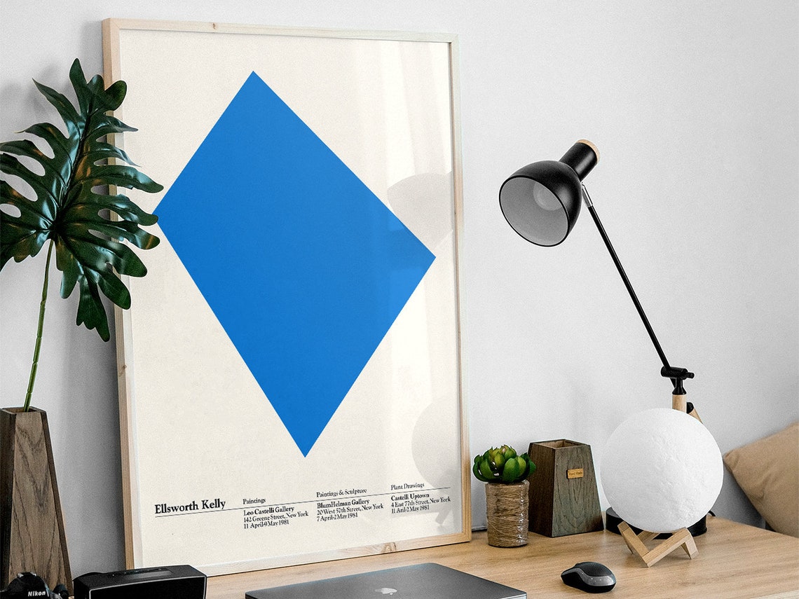 Ellsworth Kelly Blue Diamond Hard Edge 1981 New York Gallery Poster - Image 3
