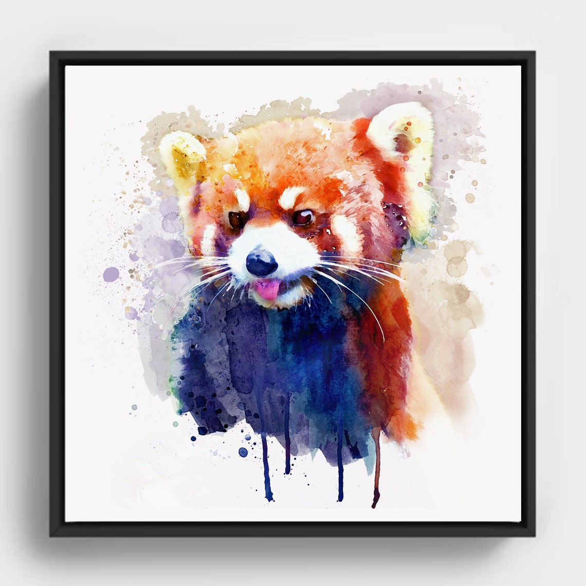 Red Panda Watercolor Wildlife Animal Wall Art