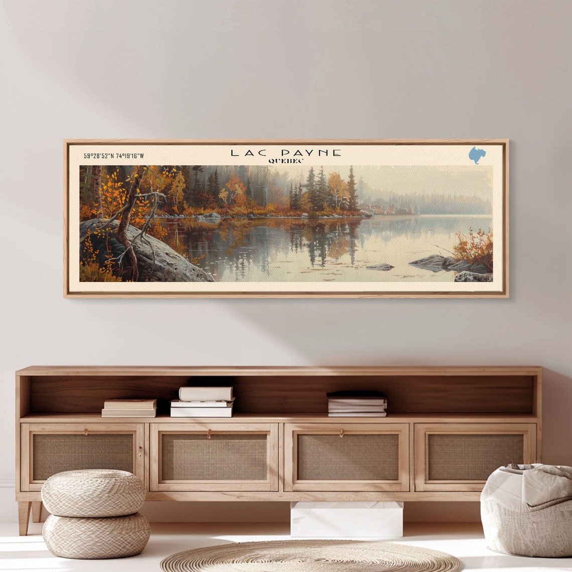 Lac Payne Quebec Autumn Gold Forest Calm Lake Reflection Poster - Image 5