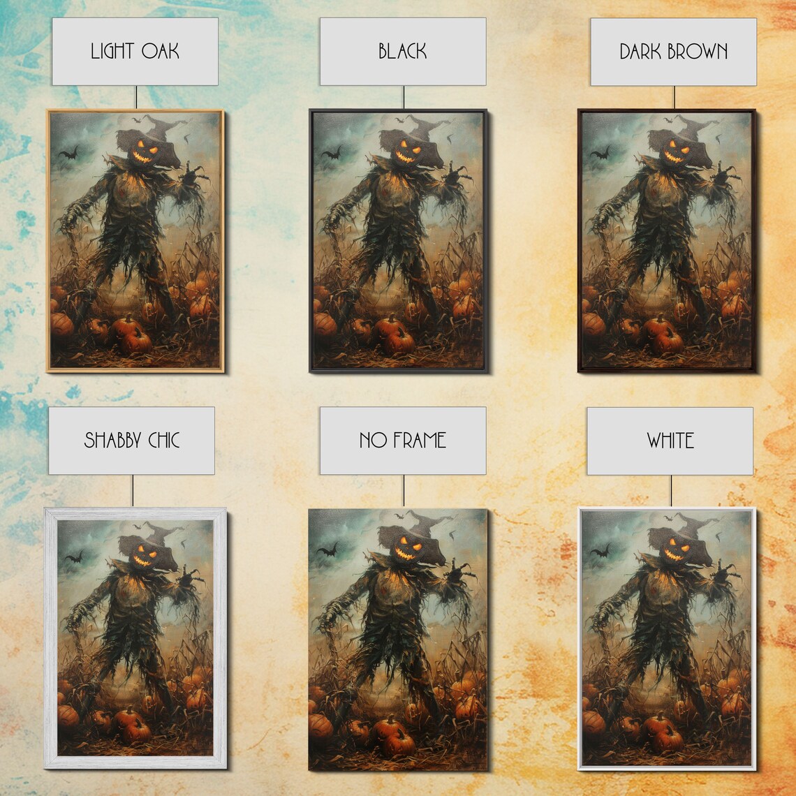 Sinister Pumpkin Head Scarecrow In Harvest Patch Halloween Night Poster - Image 3