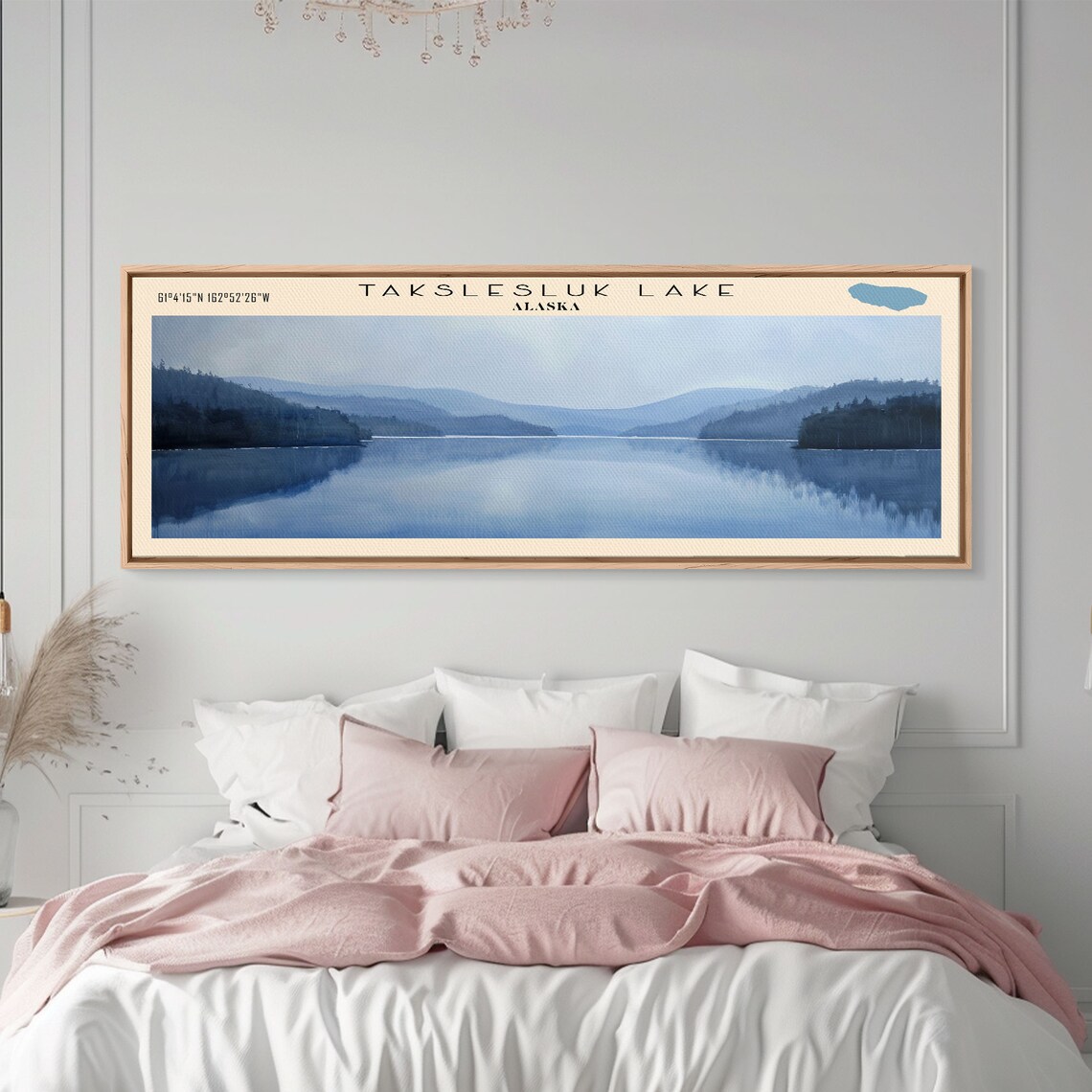 Takslesluk Lake Alaska Blue Misty Lake Forested Shores Travel Poster - Image 5