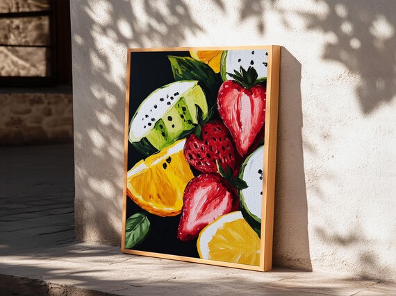 Food Review Kitchen Art Framed Print Antique Still Life Oil Painting Of Fruit Fruit Still Life Kitchen Decor Dining Room Art