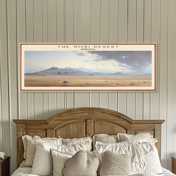 The Gobi Desert Panoramic Wall Art Travel Poster Gift For Travel Lover Vacation Gift Mongolia Wall Art Home Decor Original Art