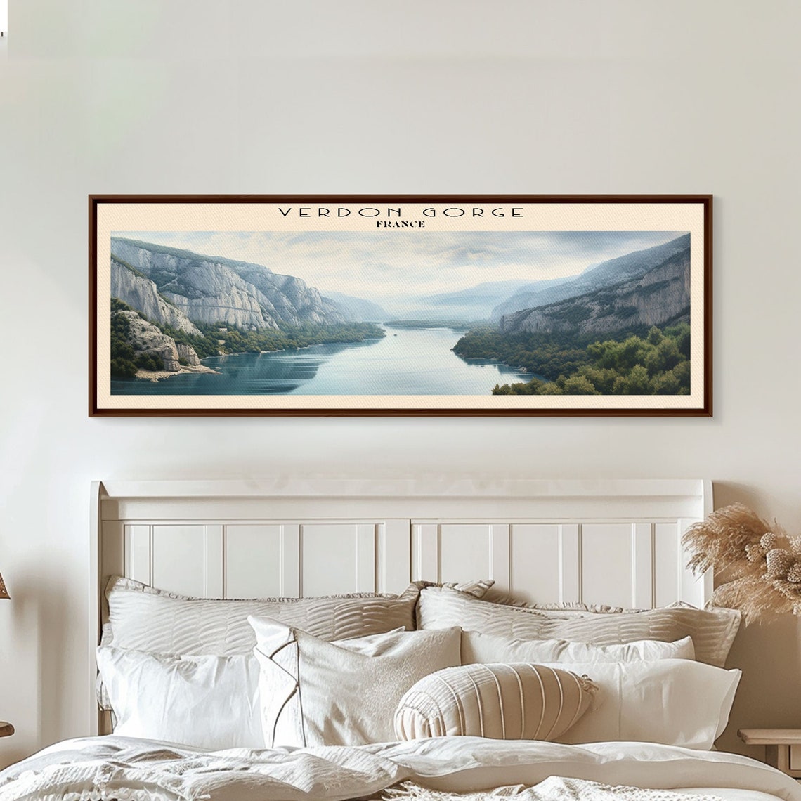 Verdon Gorge France Turquoise River White Cliffs Panoramic Poster - Image 2