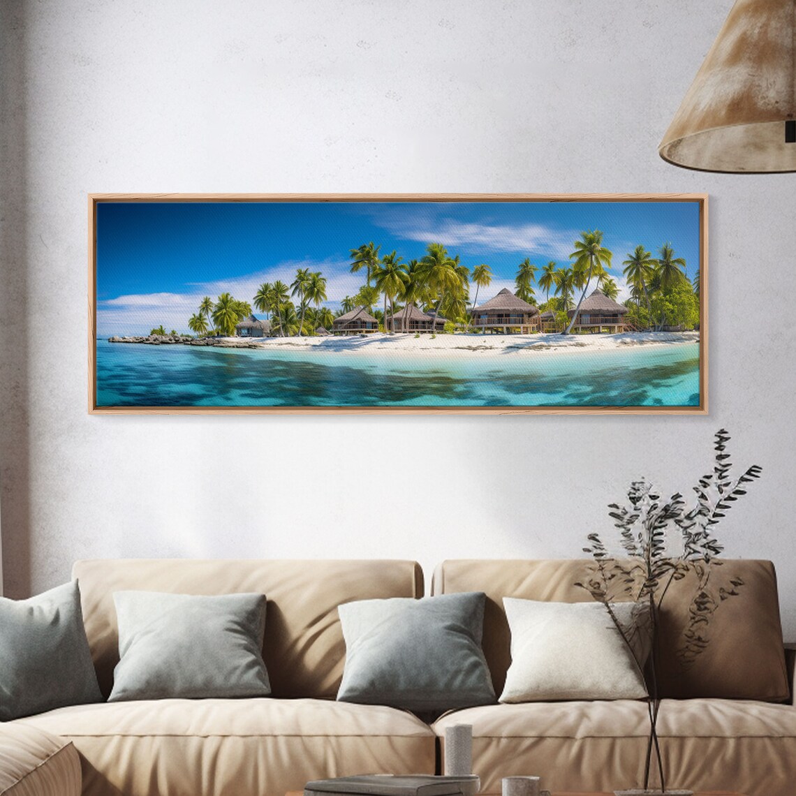 Tropical Island Paradise Palms Turquoise Lagoon Water Travel Poster - Image 3