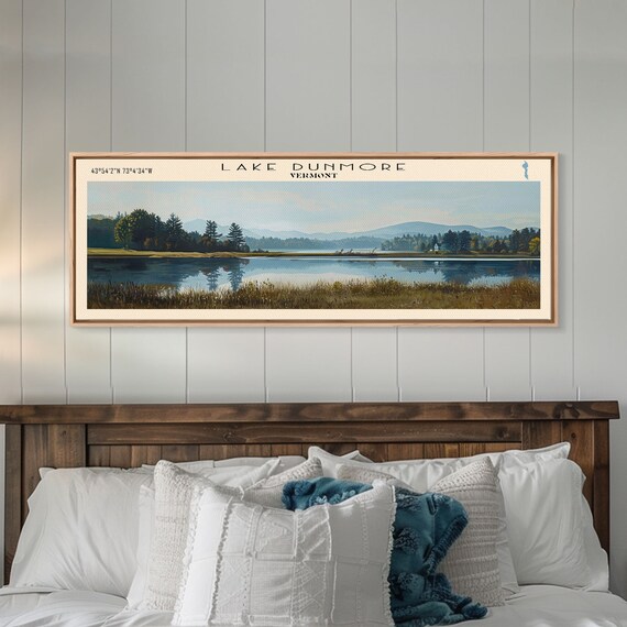 Lake Dunmore Vermont Travel Poster, Lake House Decor