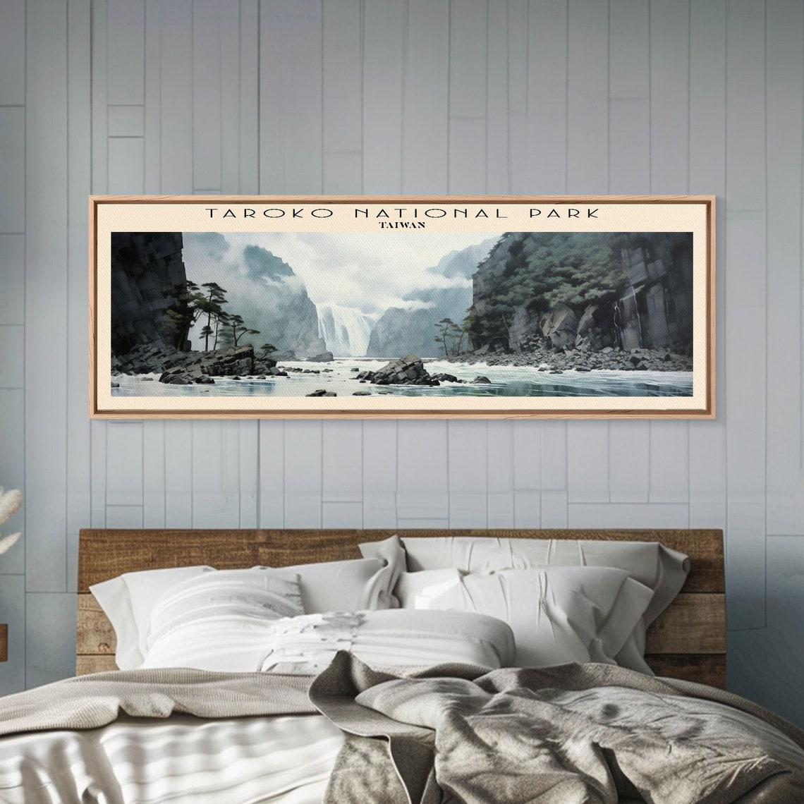 Taroko National Park Taiwan Misty Marble Gorge Waterfall River Poster - Image 3