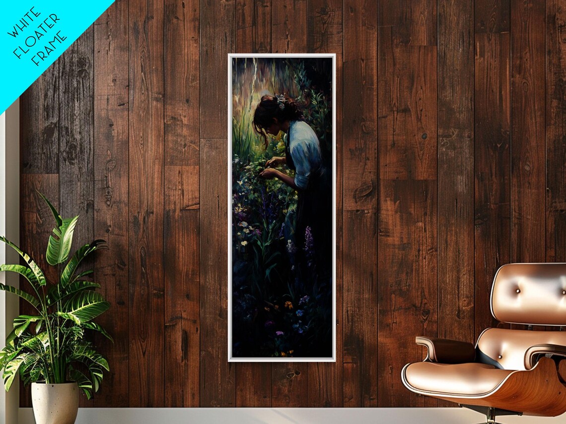 Woman In Flower Garden Impressionist Romantic Floral Art Poster - Image 2