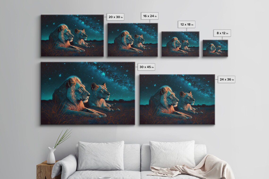 Boss Couple Lion Art Print, Valentine Gift Idea - Image 2
