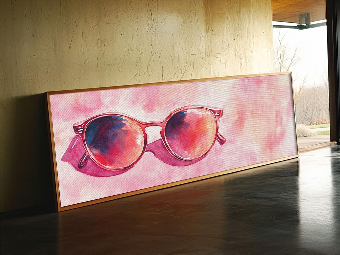 Retro Sunglasses Art Print, Pink Boho Bedroom Decor - Image 5