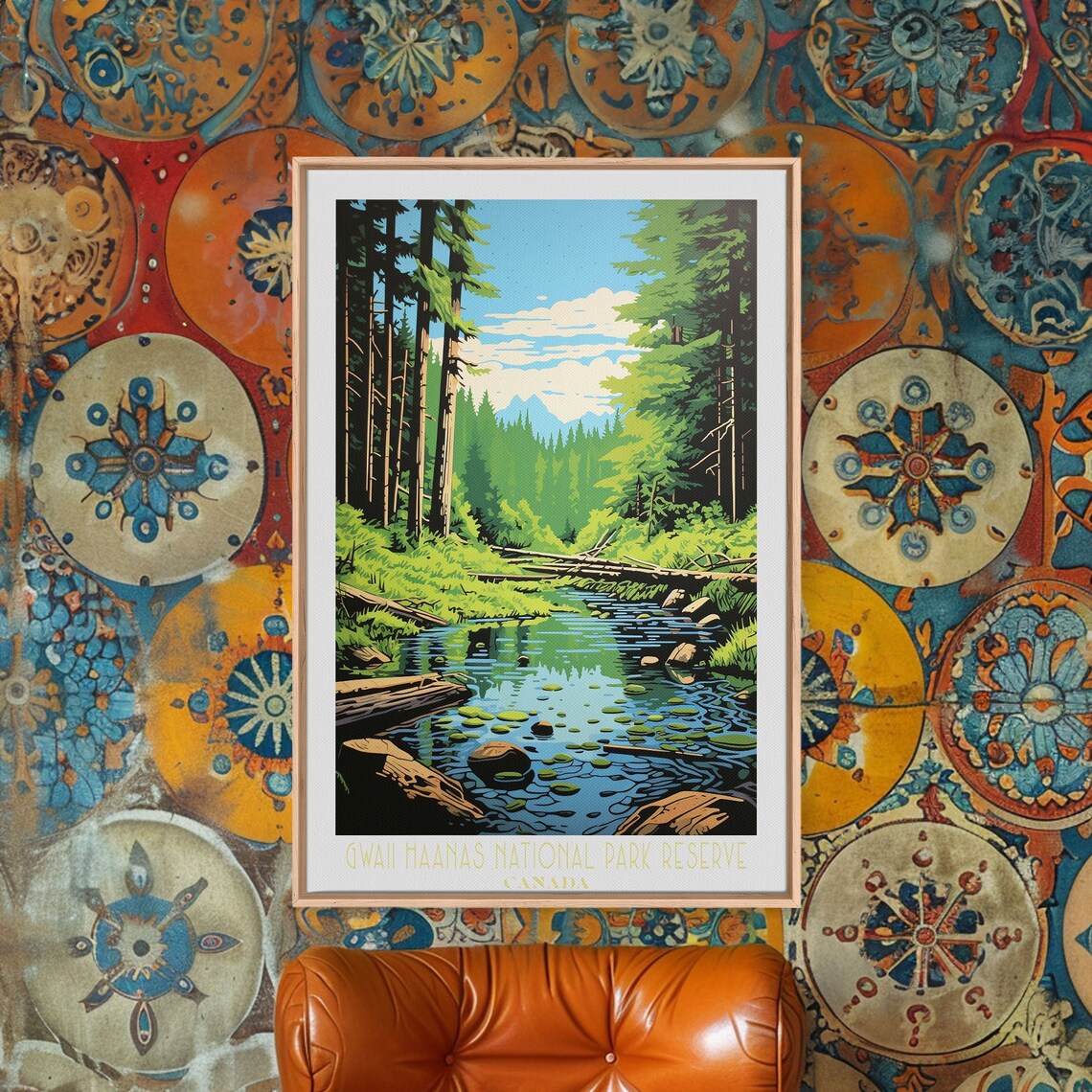 Gwaii Haanas Canada Temperate Rainforest Stream Mist Travel Poster - Image 6