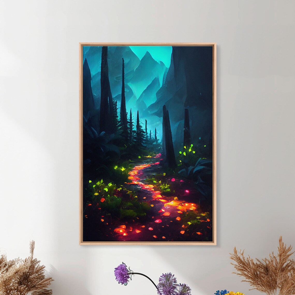 Magical Forest Fantasy Art Print, Glowing Trail - Image 5