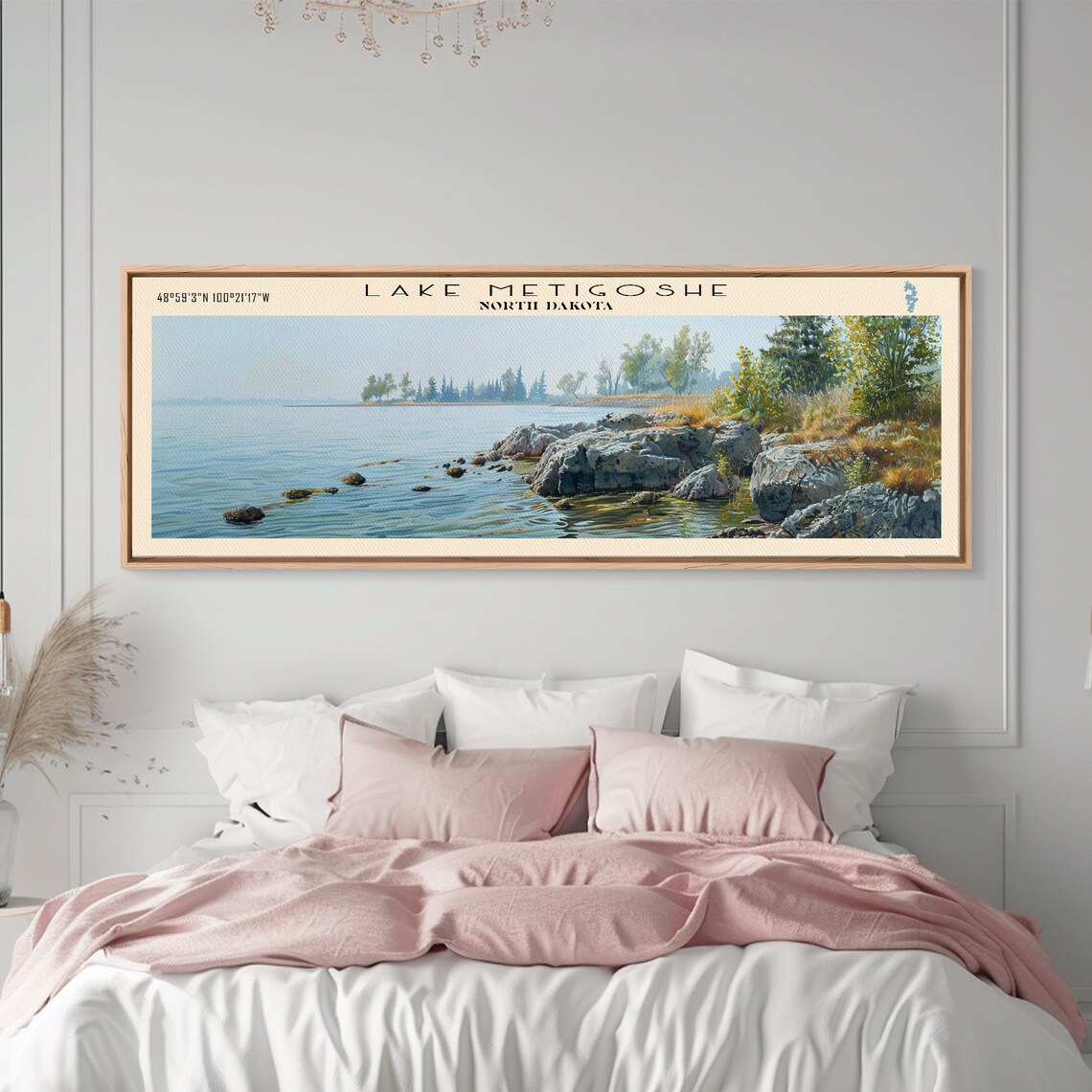 Lake Metigoshe North Dakota Rocky Summer Shore Panoramic Travel Poster - Image 2