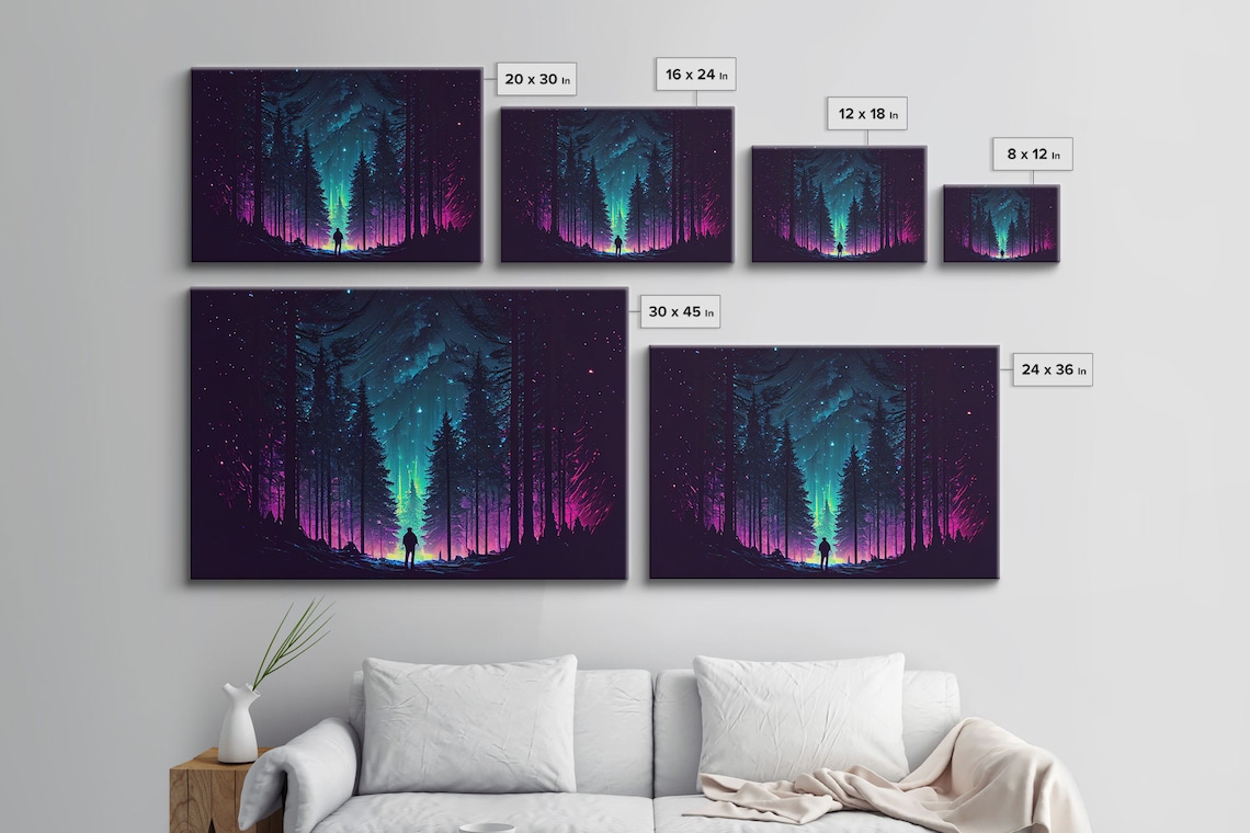 Van Gogh-Inspired Starry Night Forest Art Print - Image 2