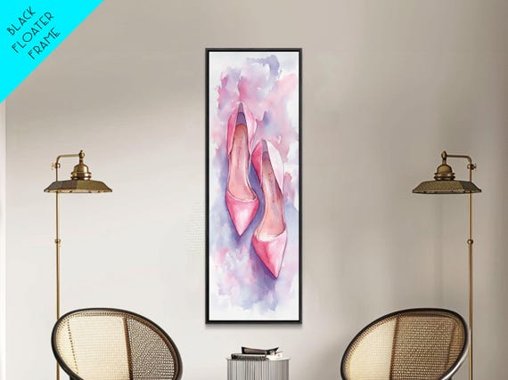 Elegant Pink Heels Print Feminine Wall Art Bedroom Decor Cottagecore Style Light Pink Wall Art Gift Idea For Her Rustic Decor
