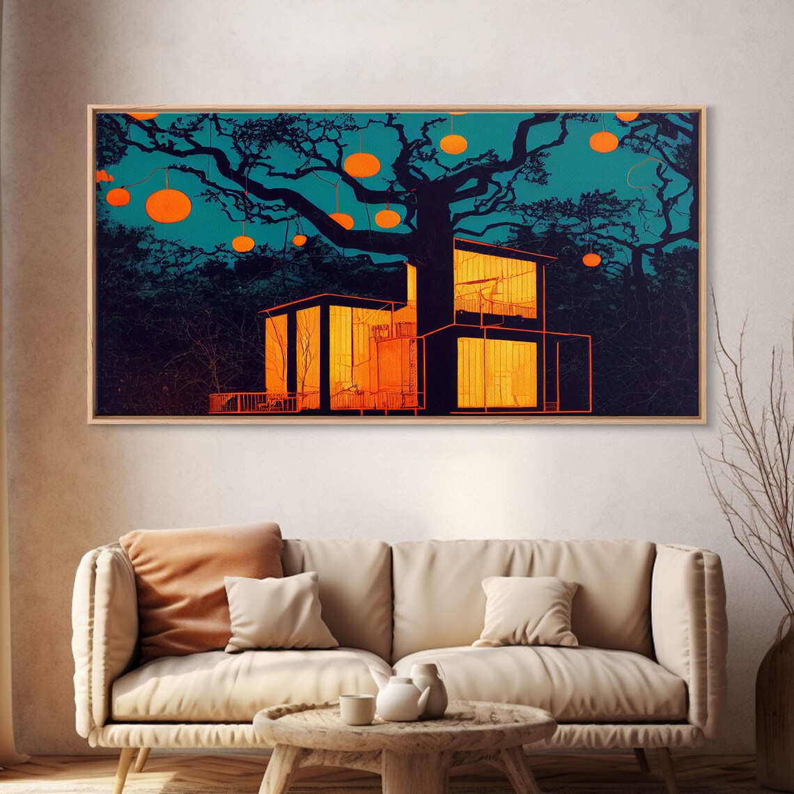 Surrealist Treehouse Art Print, Psychedelic Decor - Image 4