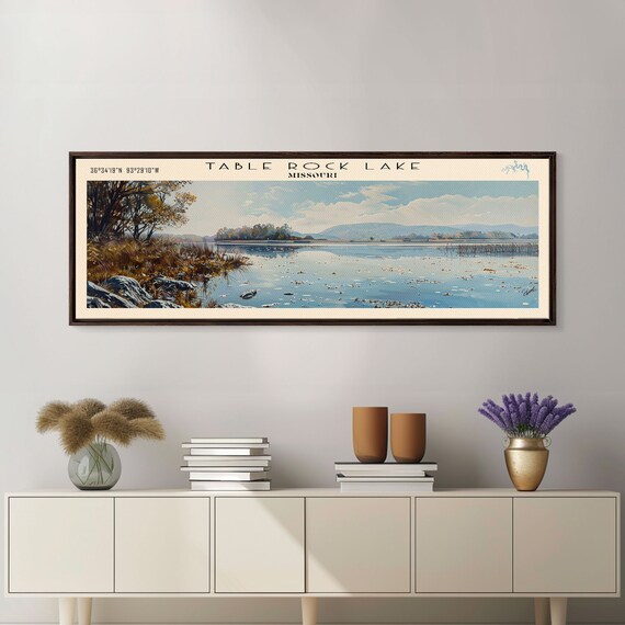 Table Rock Lake Missouri Travel Poster, Lake House Decor