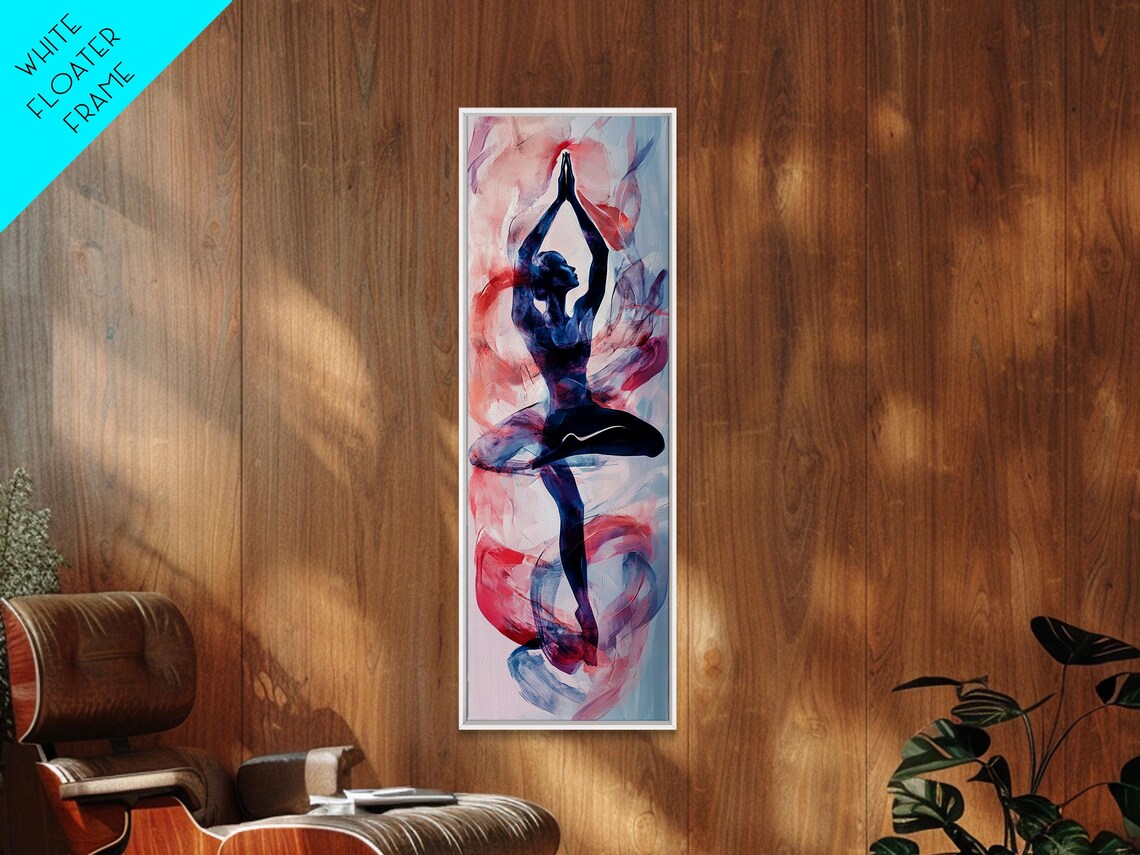 Yoga Tree Pose Meditating Woman Watercolor Zen Boho Wellness Poster - Image 4