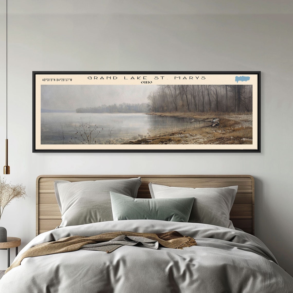 Grand Lake St Marys Ohio Driftwood Shore Bare Trees Winter Poster - Image 3