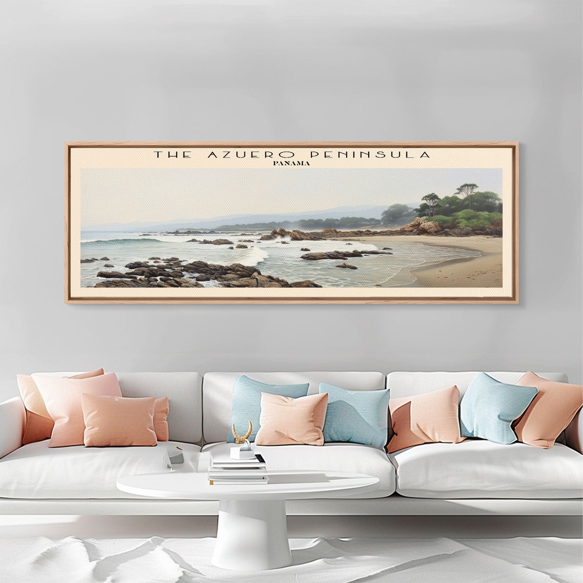 Azuero Peninsula Panama Rocky Beach Coastal Waves Panoramic Poster - Image 4