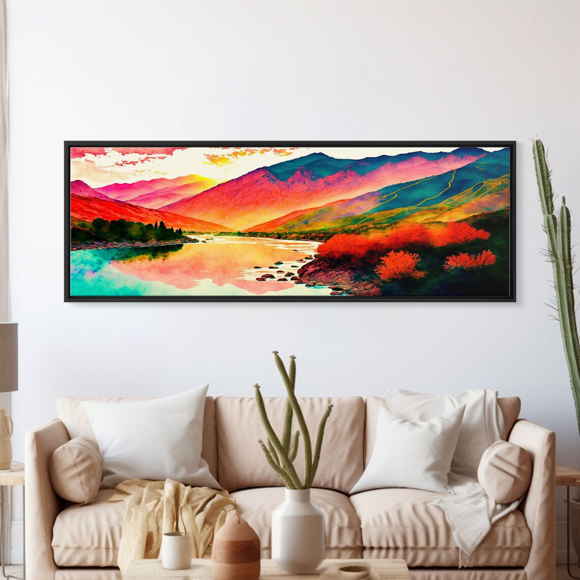 Colorful Abstract Watercolor Landscape Art Print