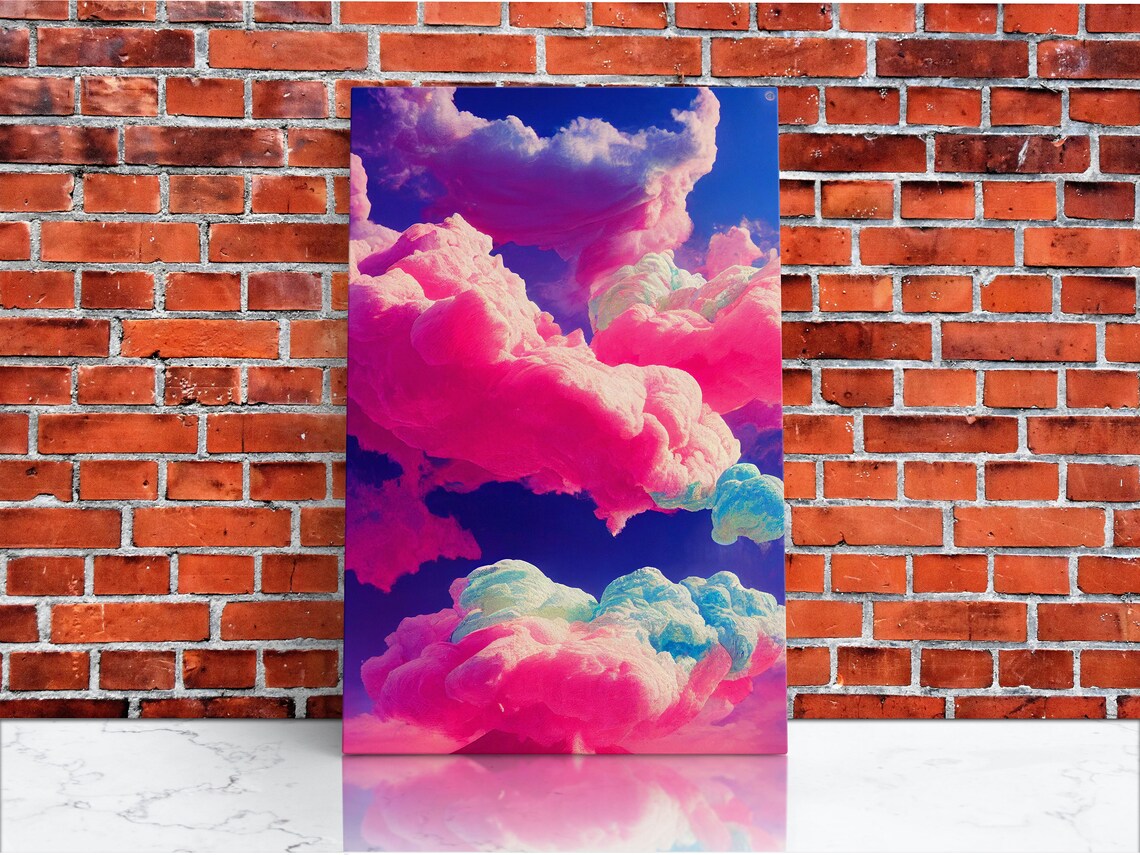Bubble Gum Clouds, Trippy Psychedelic Surrealist Art Print - Image 4