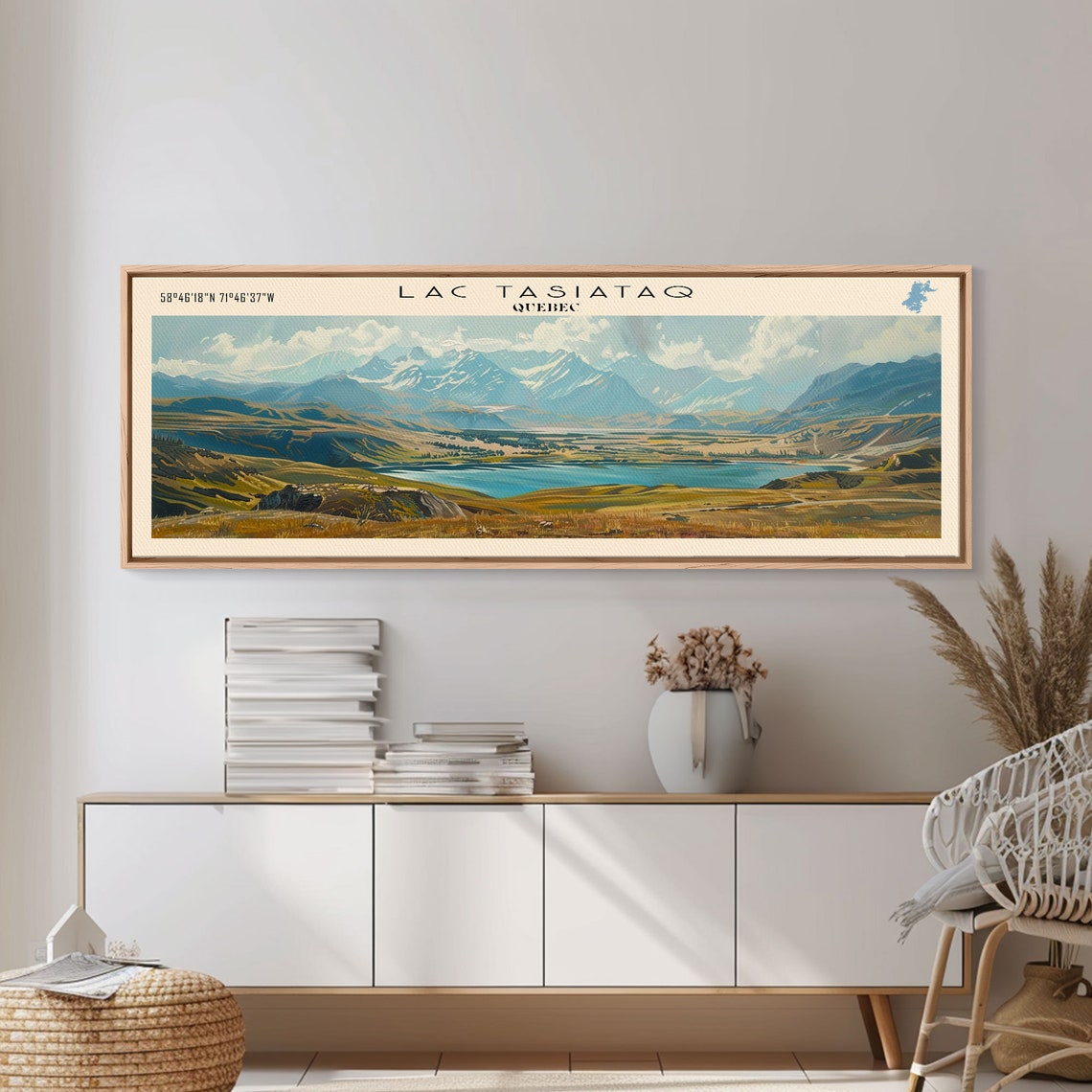 Lac Tasiataq Quebec Tundra Valley Turquoise Lake Snow Peaks Poster
