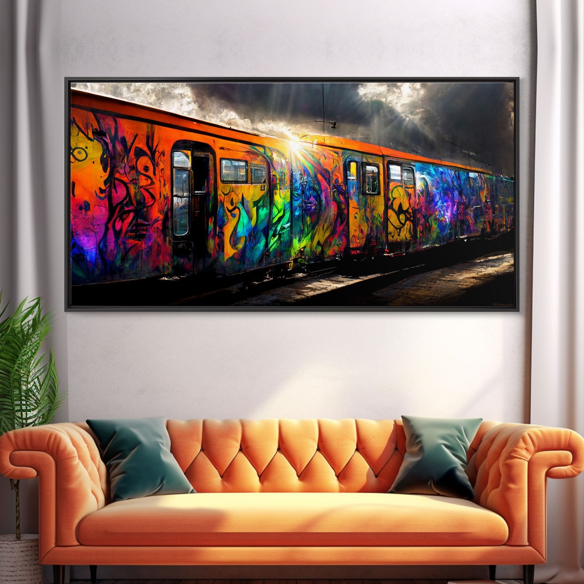 Box Car Graffiti Art Wall Decor Train Box Car Ready To Hang Print Wall Art Rainbow Train Wall Art - Image 4