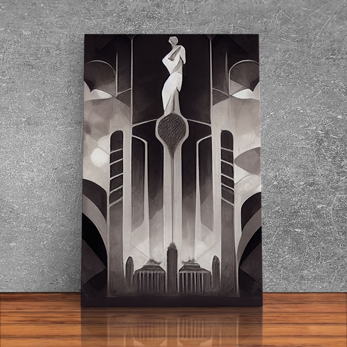 Art Deco Architecture, Black and White Poster Print - Image 3