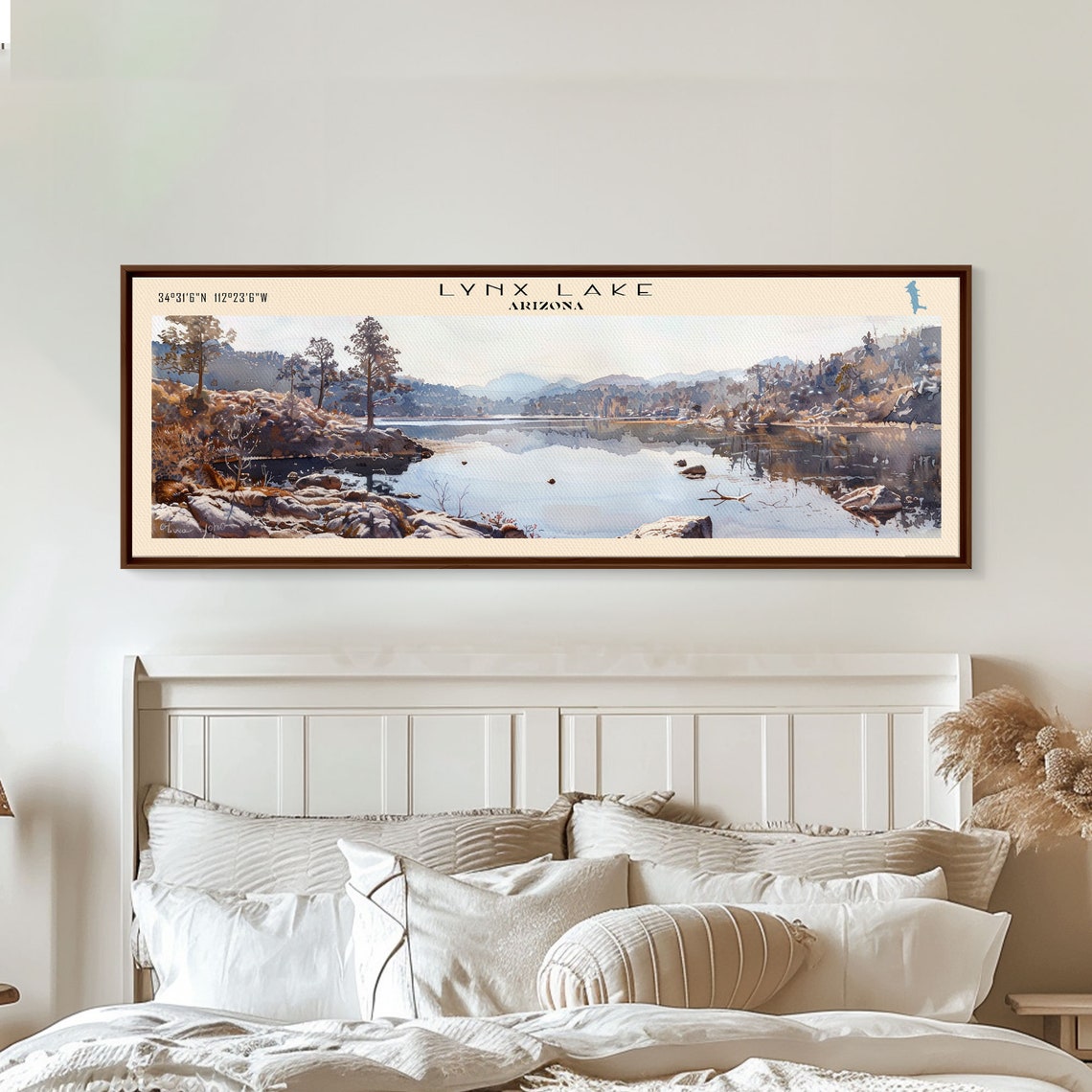 Lynx Lake Arizona Watercolor Rocky Pine Shore Mirror Lake Art Poster - Image 3