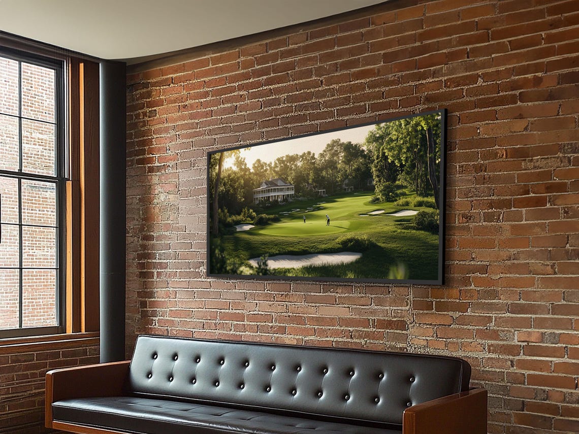 Sunlit Golf Course Clubhouse Panoramic Green Fairway Sports Poster - Image 6