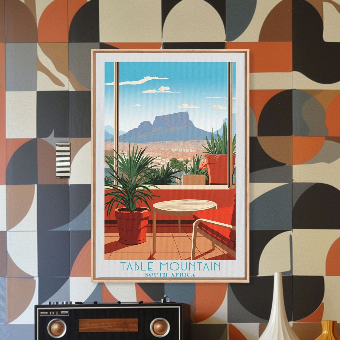 Table Mountain South Africa Sunny Terrace Balcony View Poster - Image 3