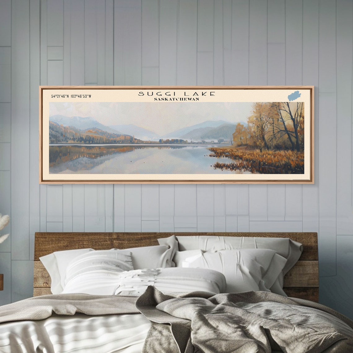 Suggi Lake Saskatchewan Autumn Trees Mirror Lake Morning Travel Poster - Image 2