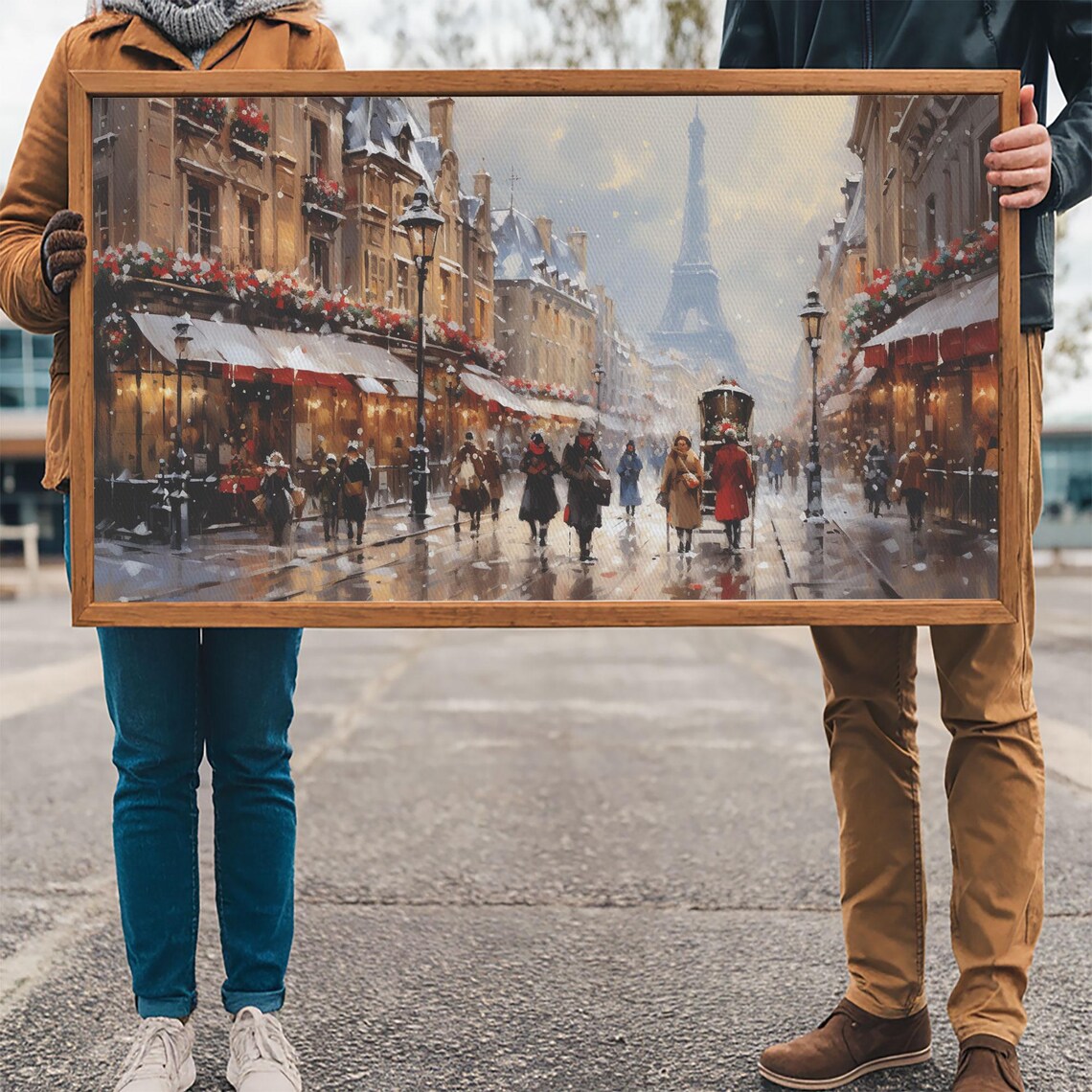 Winter Wonderland Paris in the Snow, Christmas Art Print - Image 3