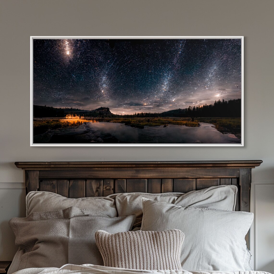 Mountain Night Sky Landscape Minimalist Art Print - Image 3