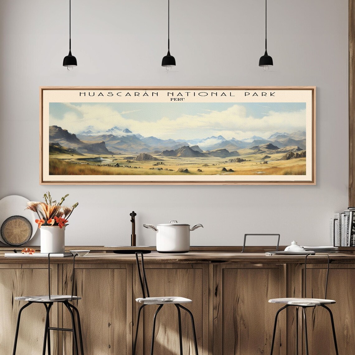 Huascaran National Park Peru Andes Peaks Golden Plains Panoramic Poster - Image 6