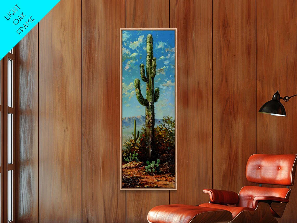 Saguaro Cactus Desert Landscape Southwest Botanical Nature Art Poster