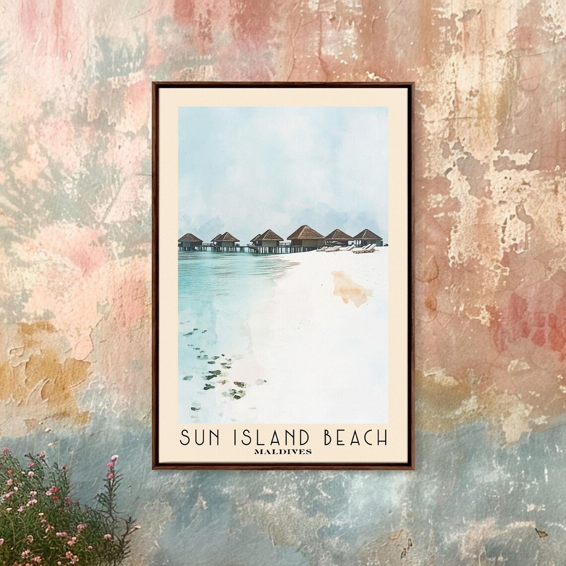Sun Island Beach Maldives Overwater Villas White Sand Lagoon Poster - Image 4