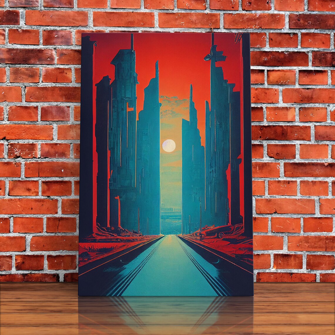Brutalist Art Deco Dystopian City Travel Poster