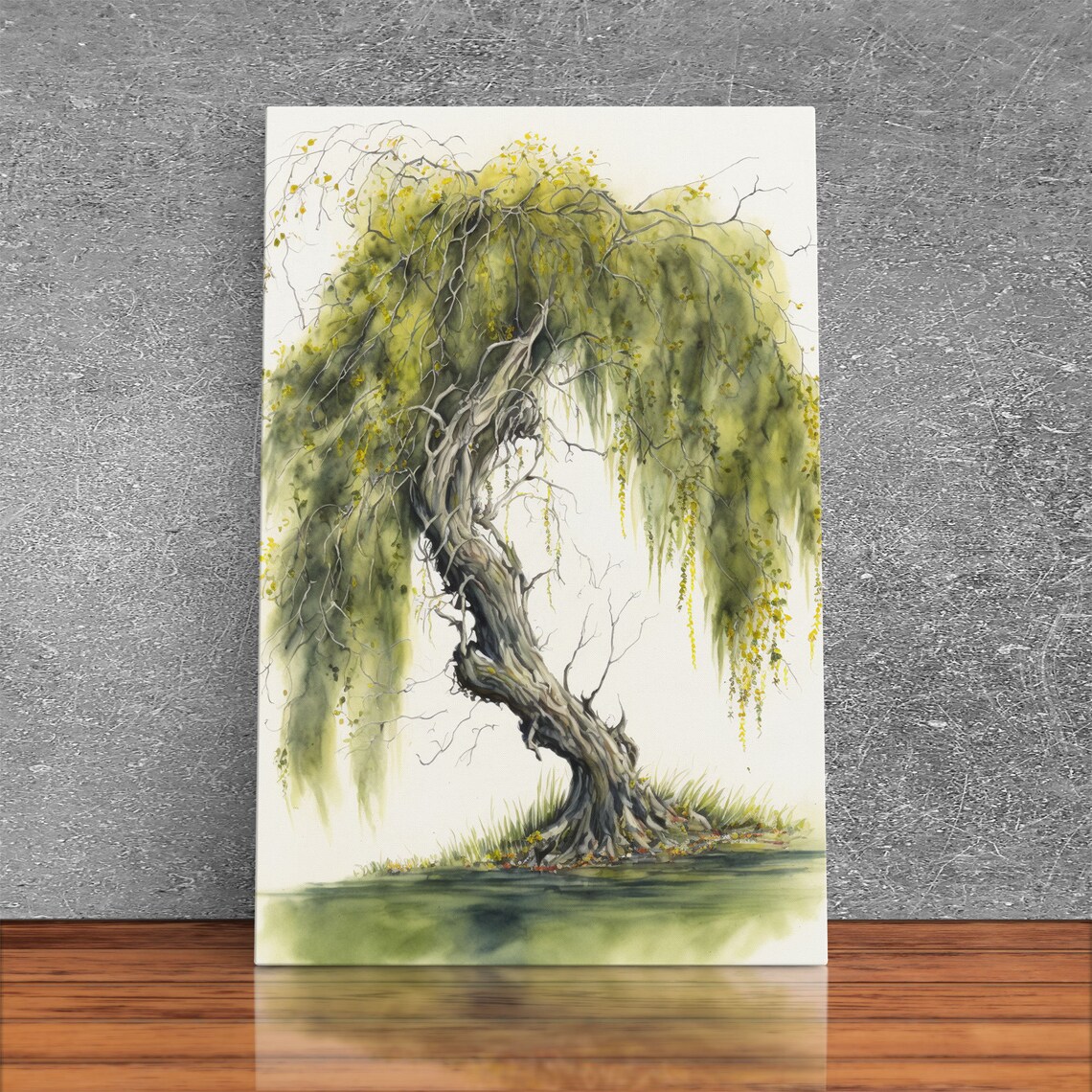 Weeping Willow Tree Watercolor Wall Art Print