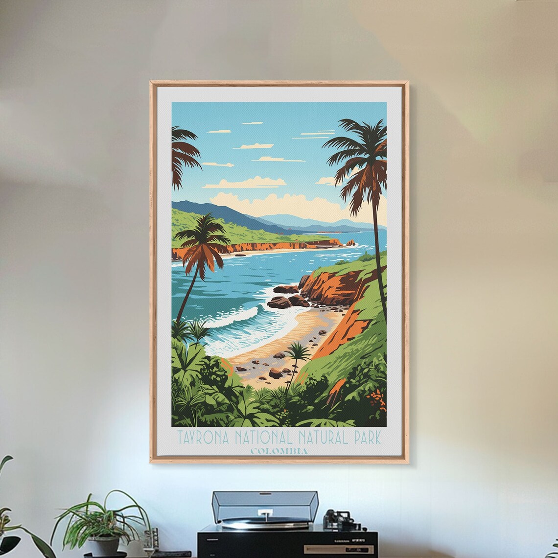 Tayrona National Park Colombia Caribbean Beach Palm Cove Travel Poster - Image 3