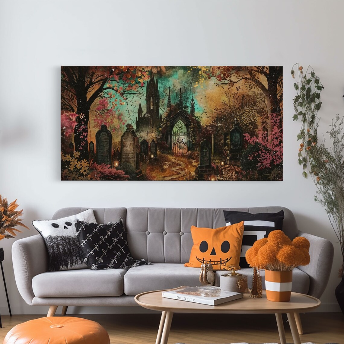 Ye Old Haunted Graveyard Halloween Art Print - Image 6