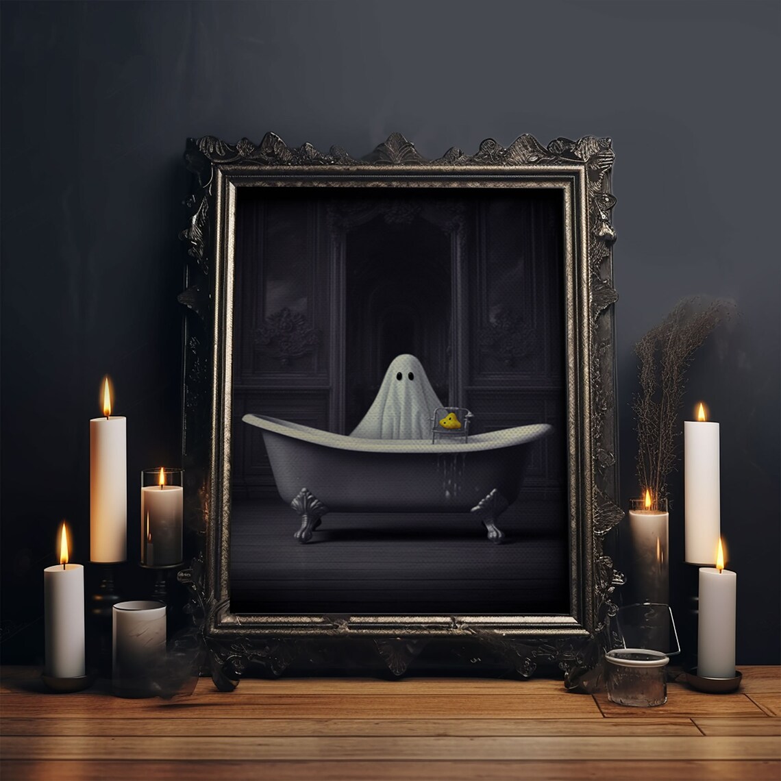 Ghost Bathroom Halloween Wall Art Print, Funny Decor - Image 5