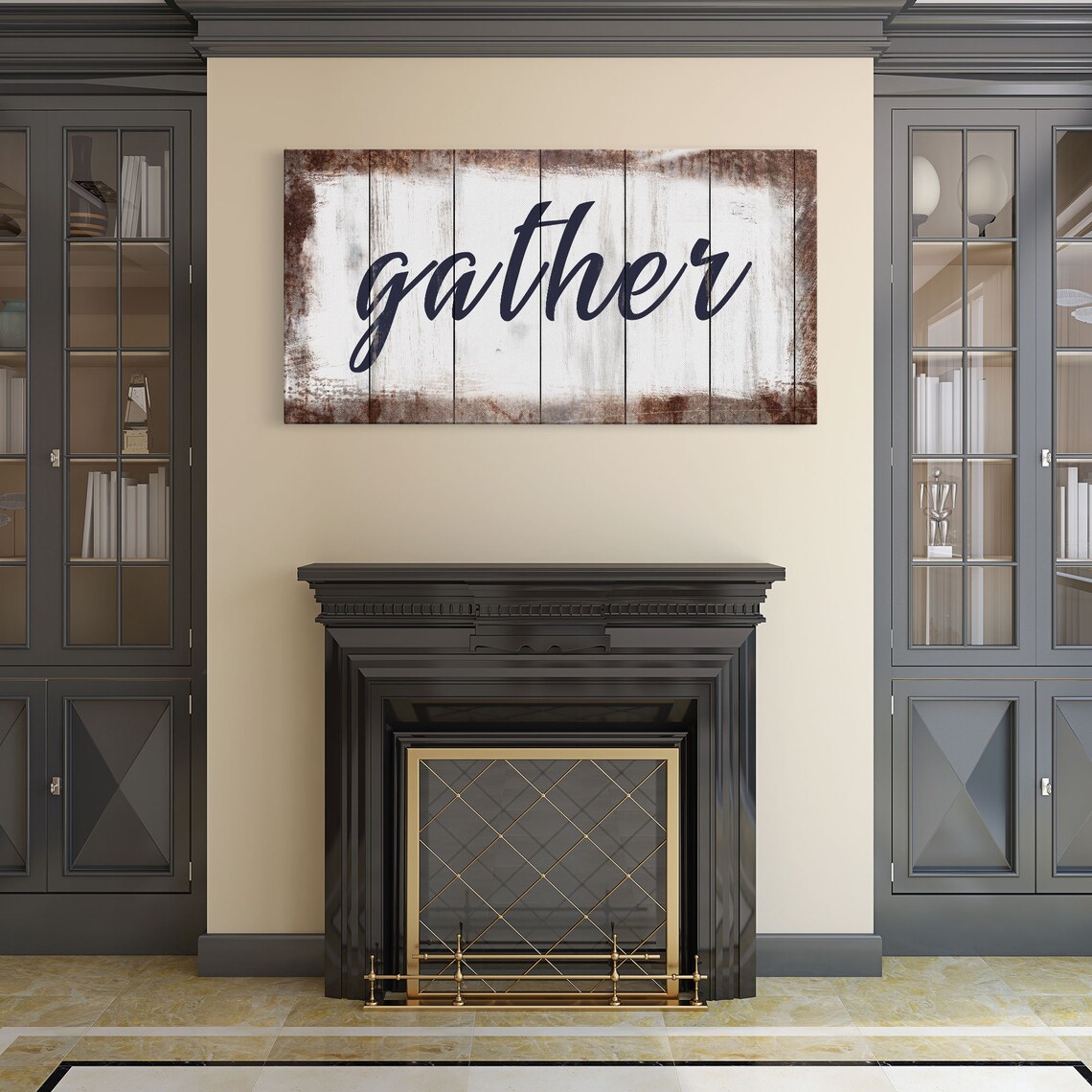 Gather Sign, Rustic Dining Room Wall Art Print - Image 5