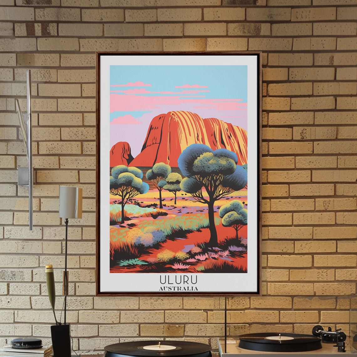 Uluru Australia Red Monolith Desert Bush Sunset Colors Poster - Image 4