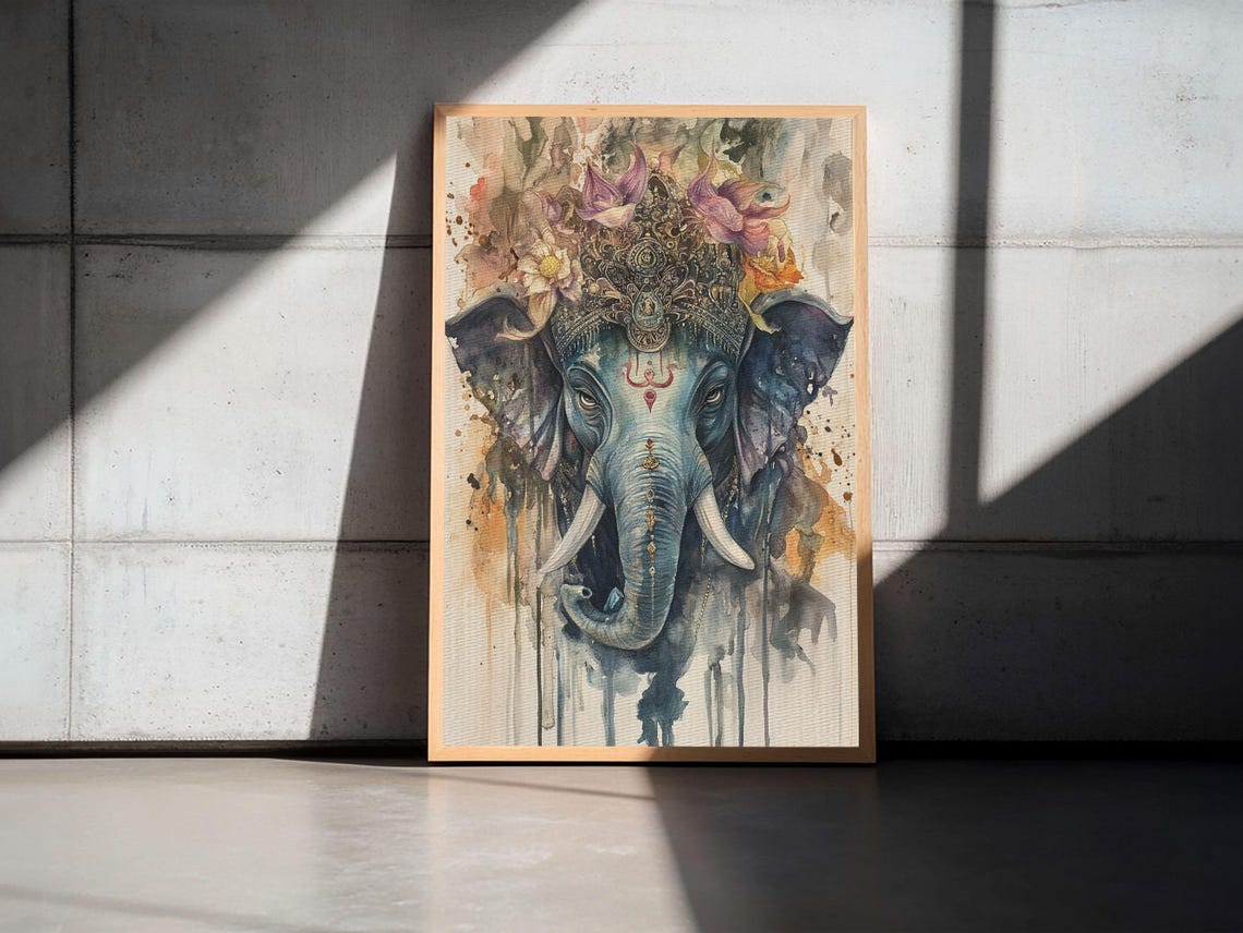 Ganesh Wall Art Ganesha Painting Print Framed Print Painting Of Ganesha Ganesh Art Hindu Art Hinduism Home Decor - Image 6