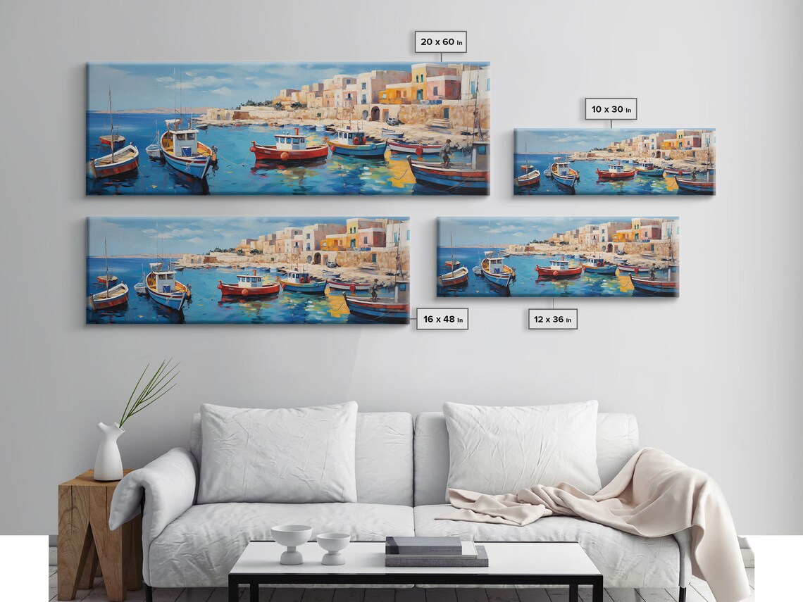 Moroccan Fishing Village At Sunset Watercolor Art Print - Image 2